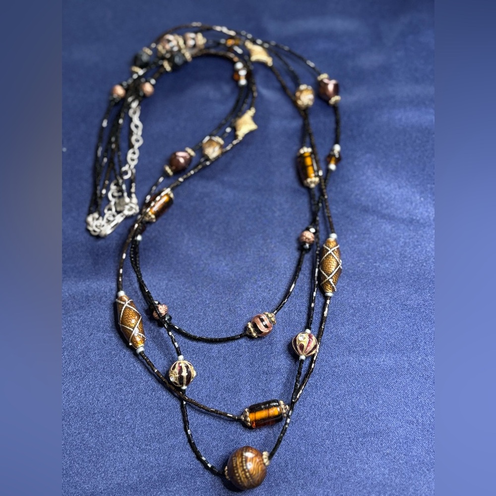 🤩CHICO’s Signed Multi-Strand Layered Bead Necklace, 24” - Picture 2 of 5